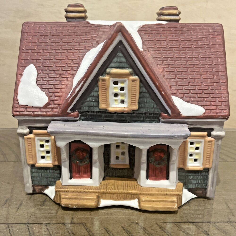 Dickens Collectables Towne Series House #293-8942 1995 Christmas Porcelain Vtg